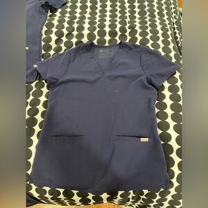 XS Figs Navy Blue Scrub Top